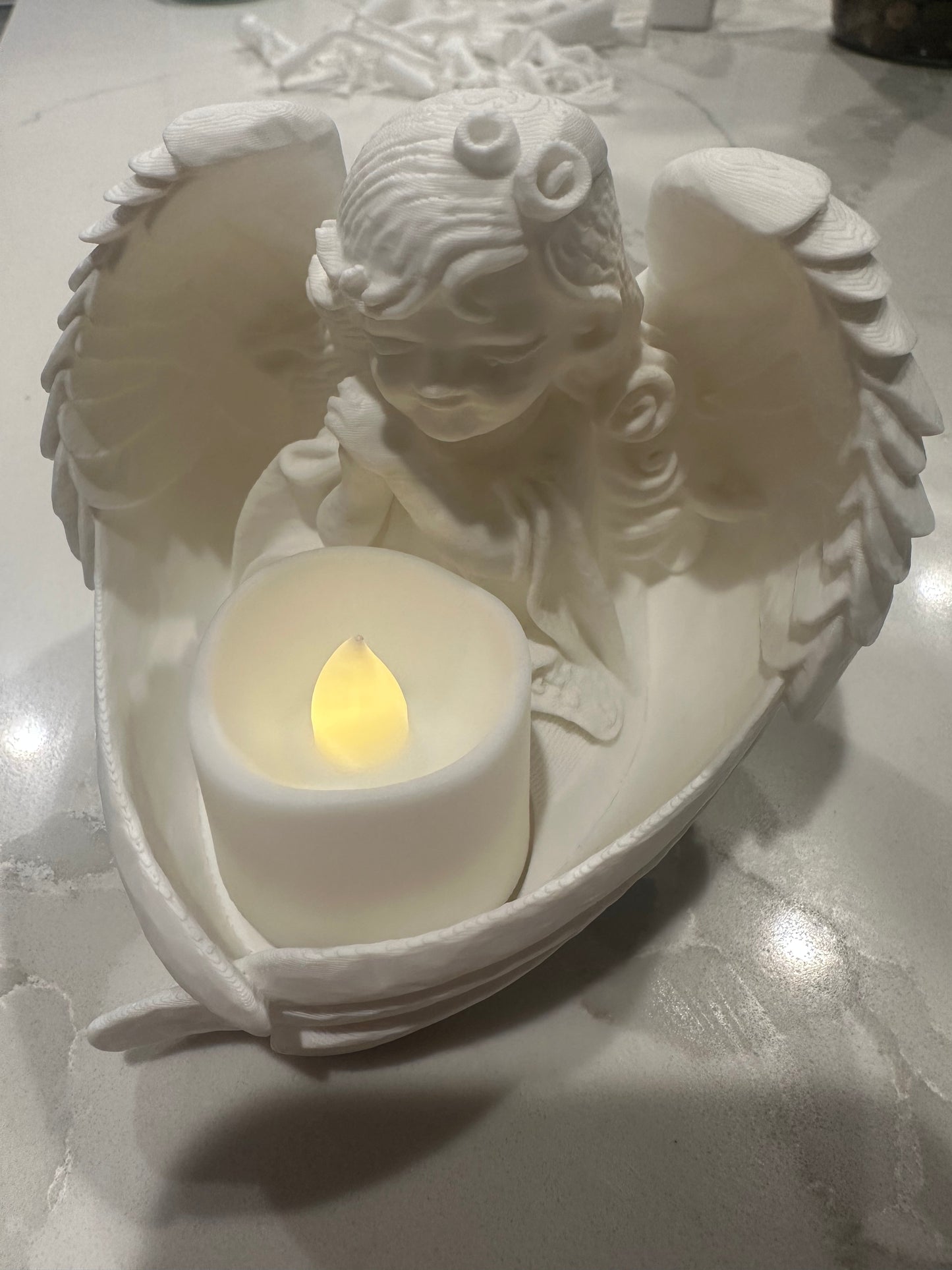 Angel Girl Candle Holder - Cream