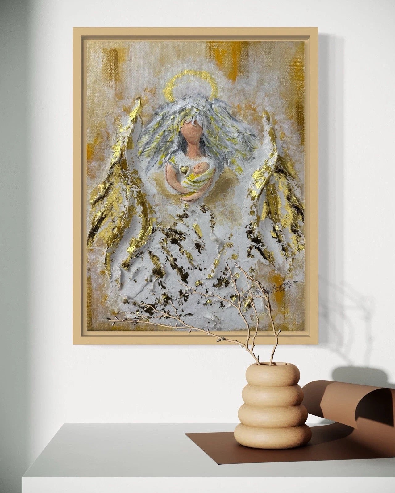 A Mother’s Embrace Angel Original Sculpture