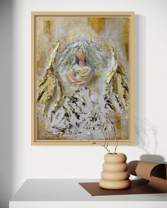 A Mother’s Embrace Angel Original Sculpture