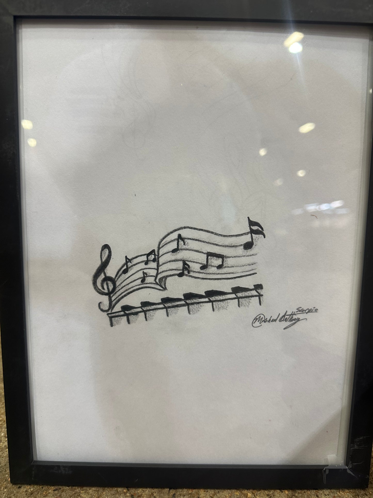 8 x 10 framed line art