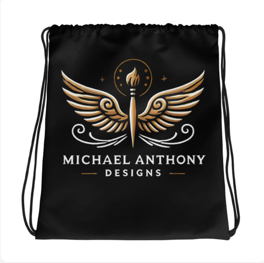 Black Logo Draw String Bag image 0