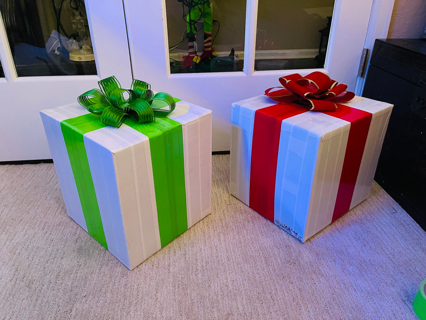 Outdoor Christmas Decor, Front Porch Holiday Decor Gift Boxes, DIY Holiday Decor image 1